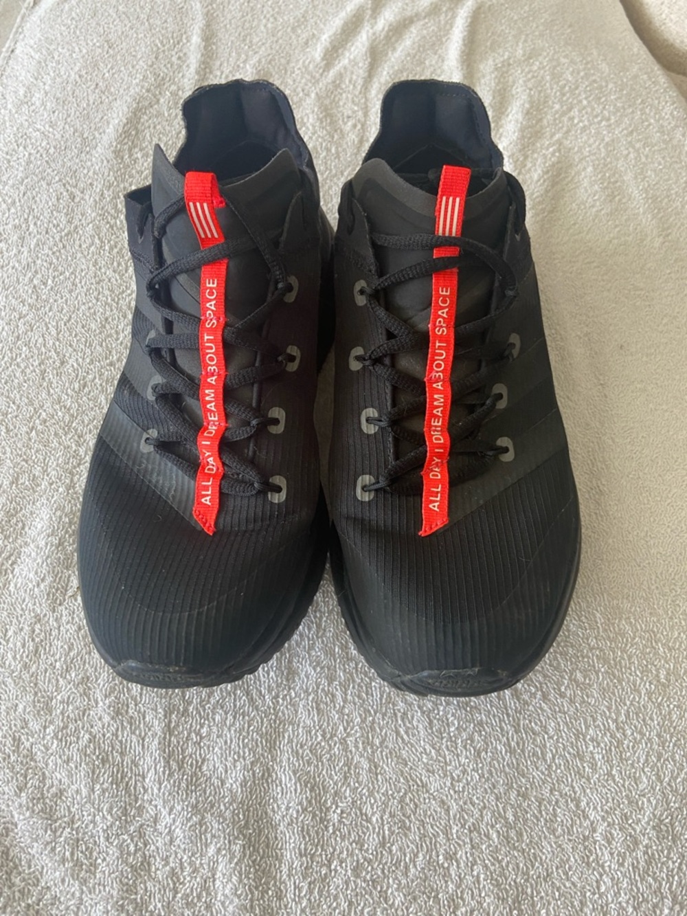 adidas Black Sneakers with Coral Pull-Tab Accent